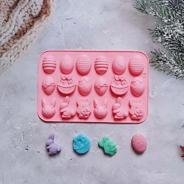 18 mini velikonočnih motivov - silikonski kalup