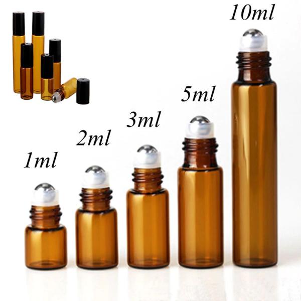 5 ml Roll on amber steklenička s kroglico 5 kosov