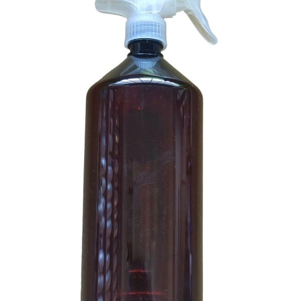 PET rjava plastenka z razpršilko 1 liter