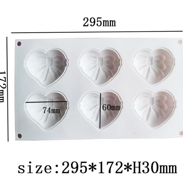 Srček z mašnico - silikonski model