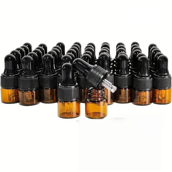 Mini steklenička s pipeto – amber steklo, 1 ml (5 kosov)