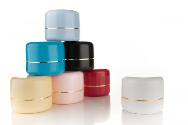 50 ml plastični lonček s pokrovčkom in zlatim robom