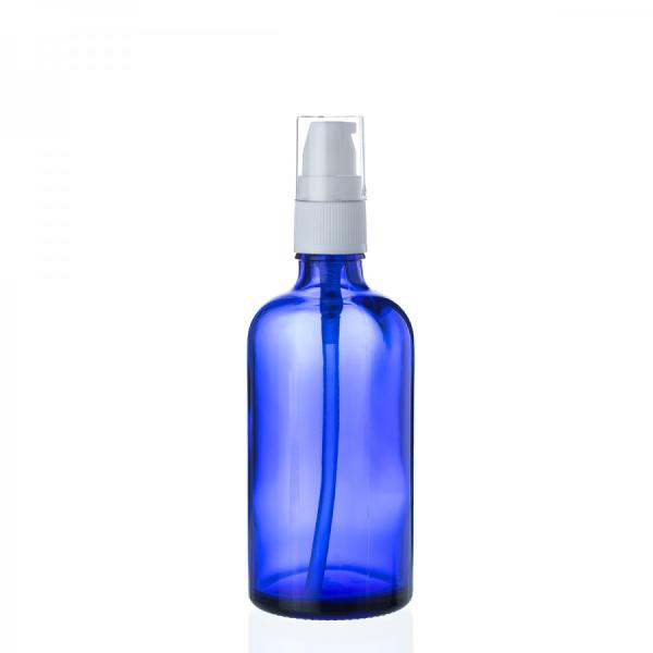 100 ml modra steklenička z dispenzerjem za serume, olja, losjone