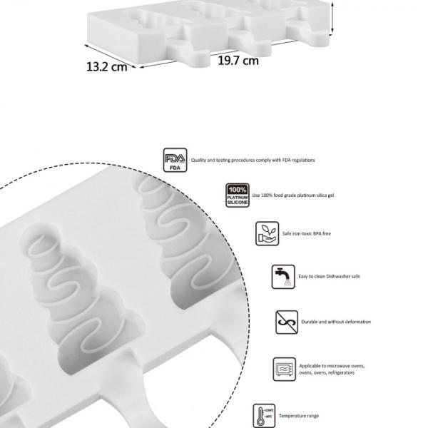 3 sladoledne smrekice - silikonski model