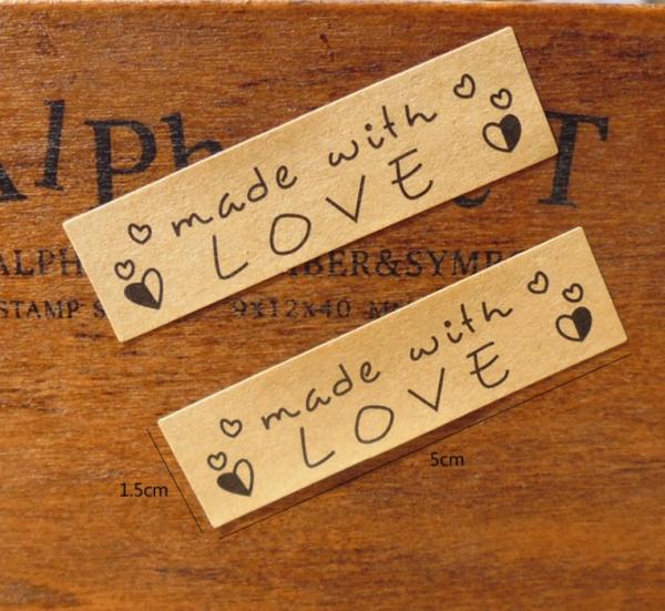 Made With Love ali Handmade with kraft nalepke (od 100 do 120 kosov)
