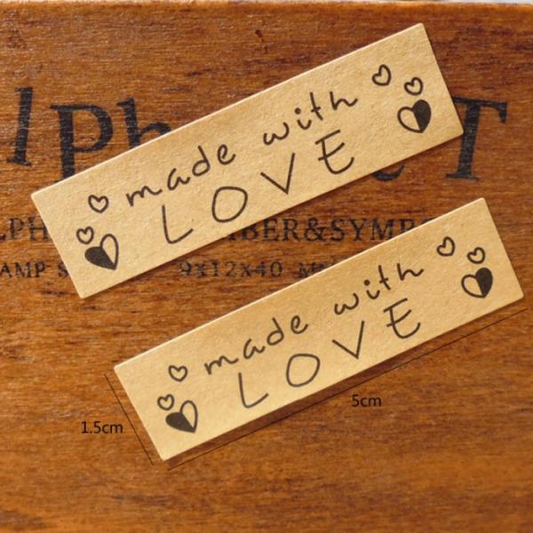 Made With Love ali Handmade with kraft nalepke (od 100 do 120 kosov)