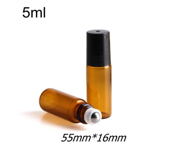 5 ml Roll on amber steklenička s kroglico 5 kosov