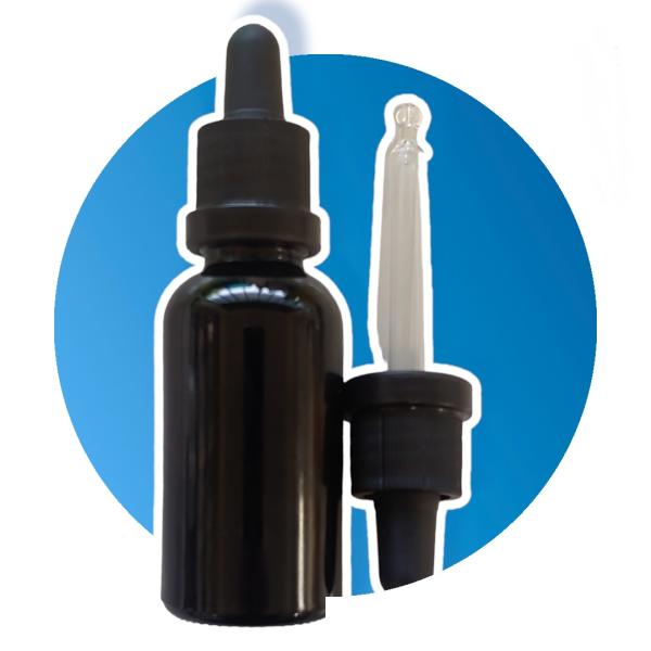 30 ml modra/črna steklenička s pipeto
