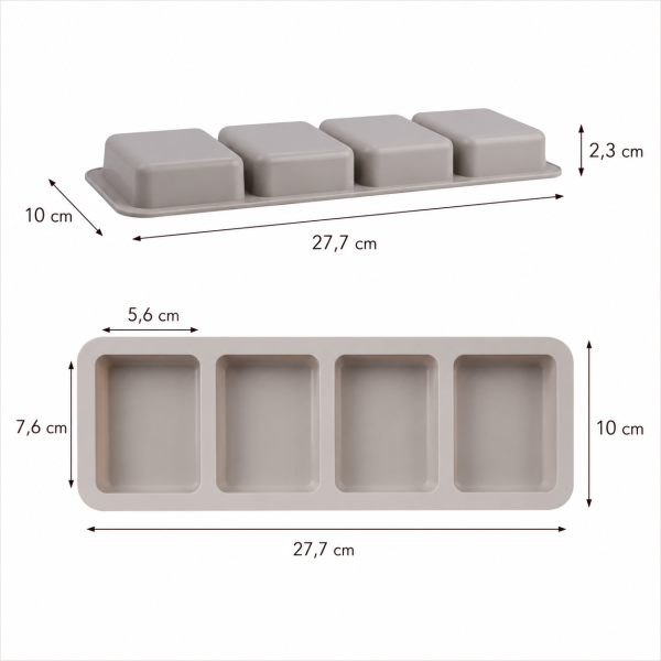 4 cuboids silicone mold